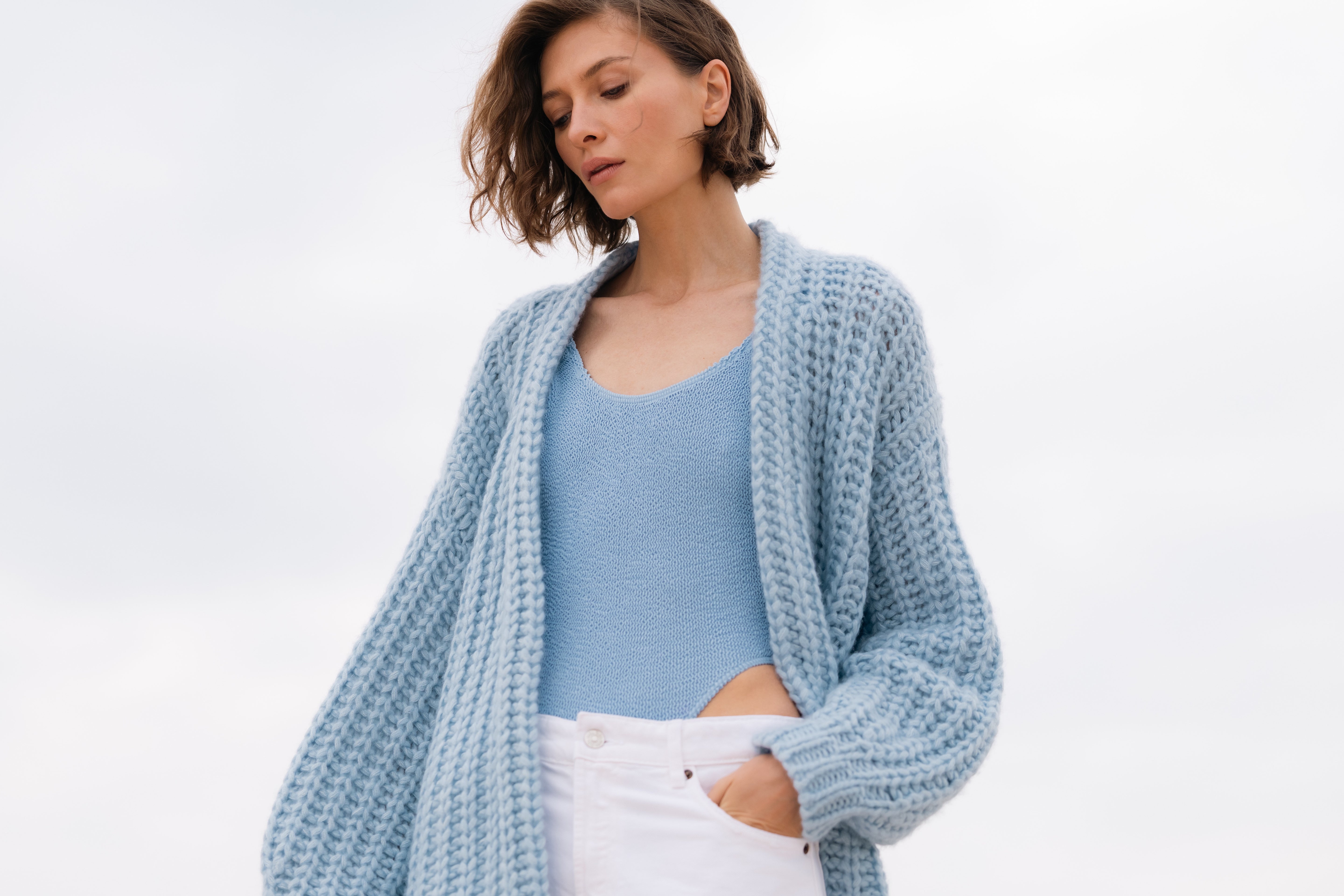 BOYA-PADMA brushed cashmere rib cardigan