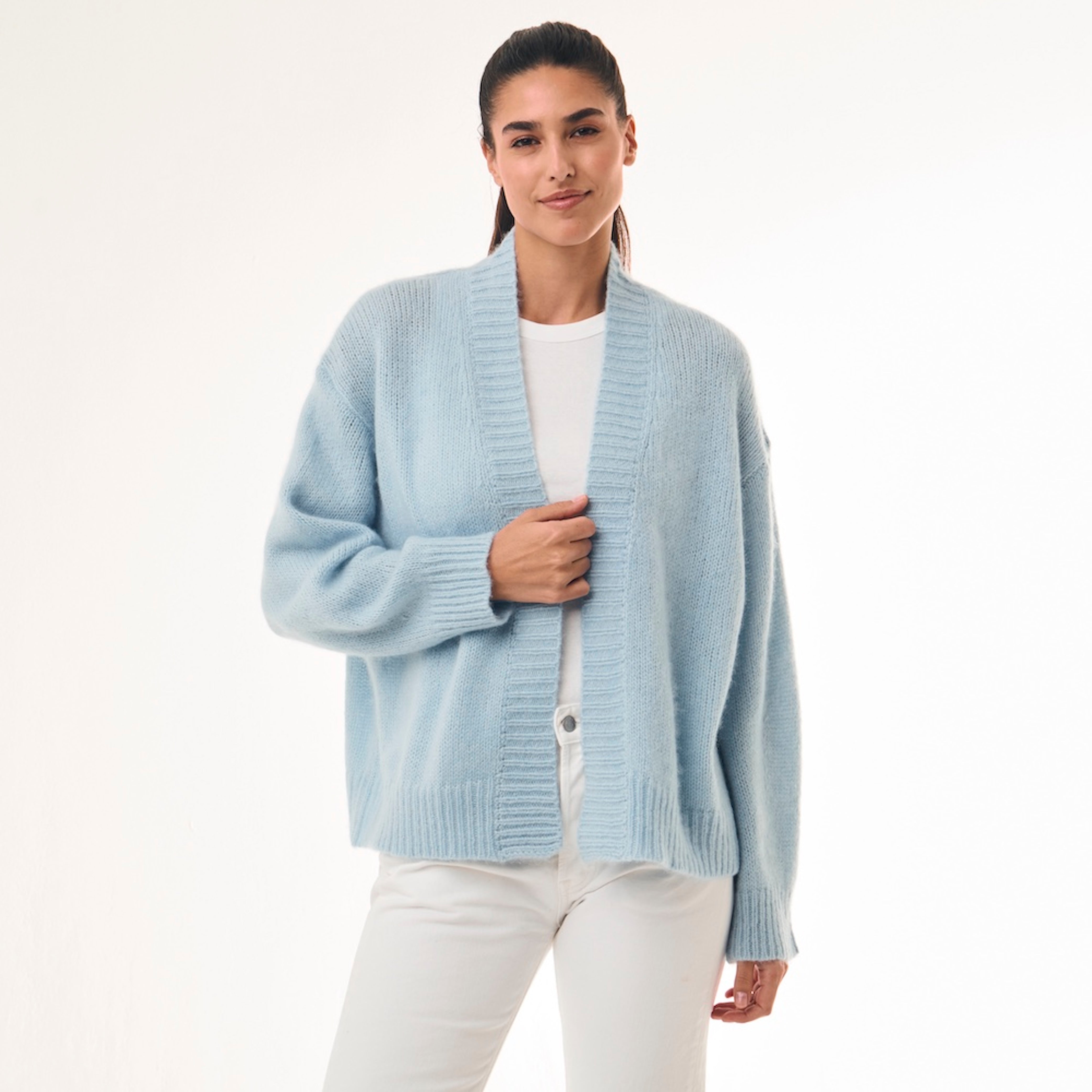 BOYA-Nives brushed cashmere cardigan light