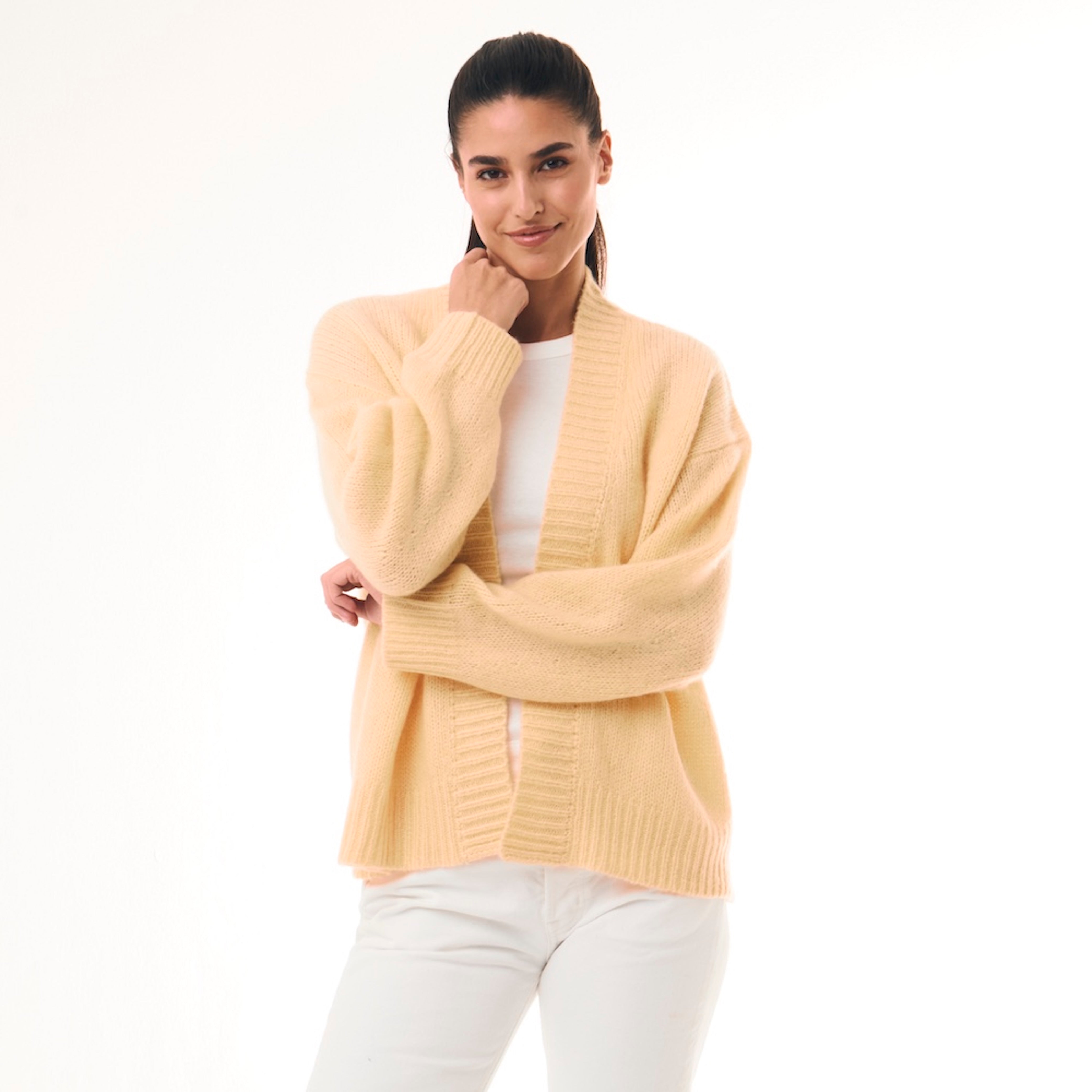 BOYA-Nives brushed cashmere cardigan light
