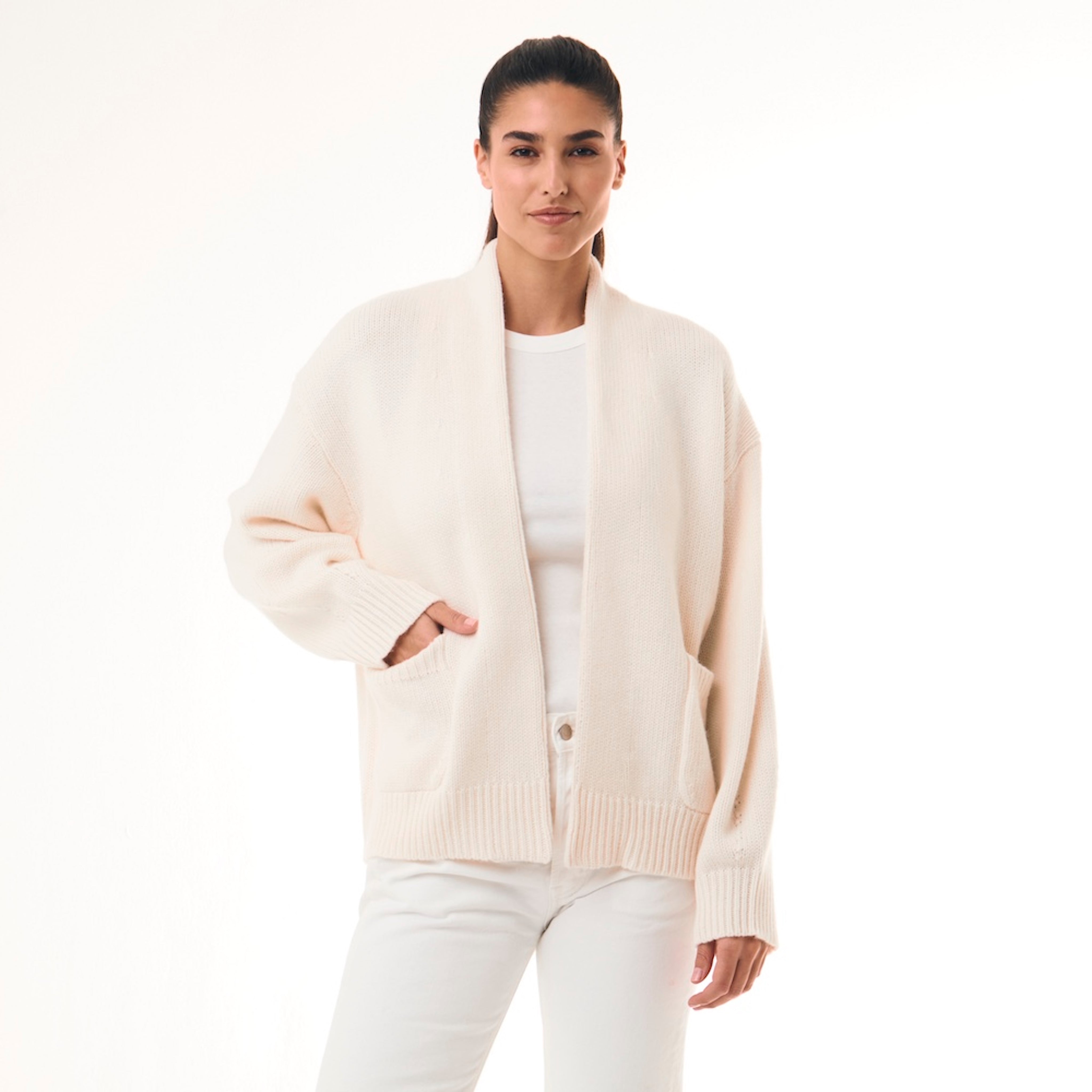 BOYA-LARA open jersey cardigan