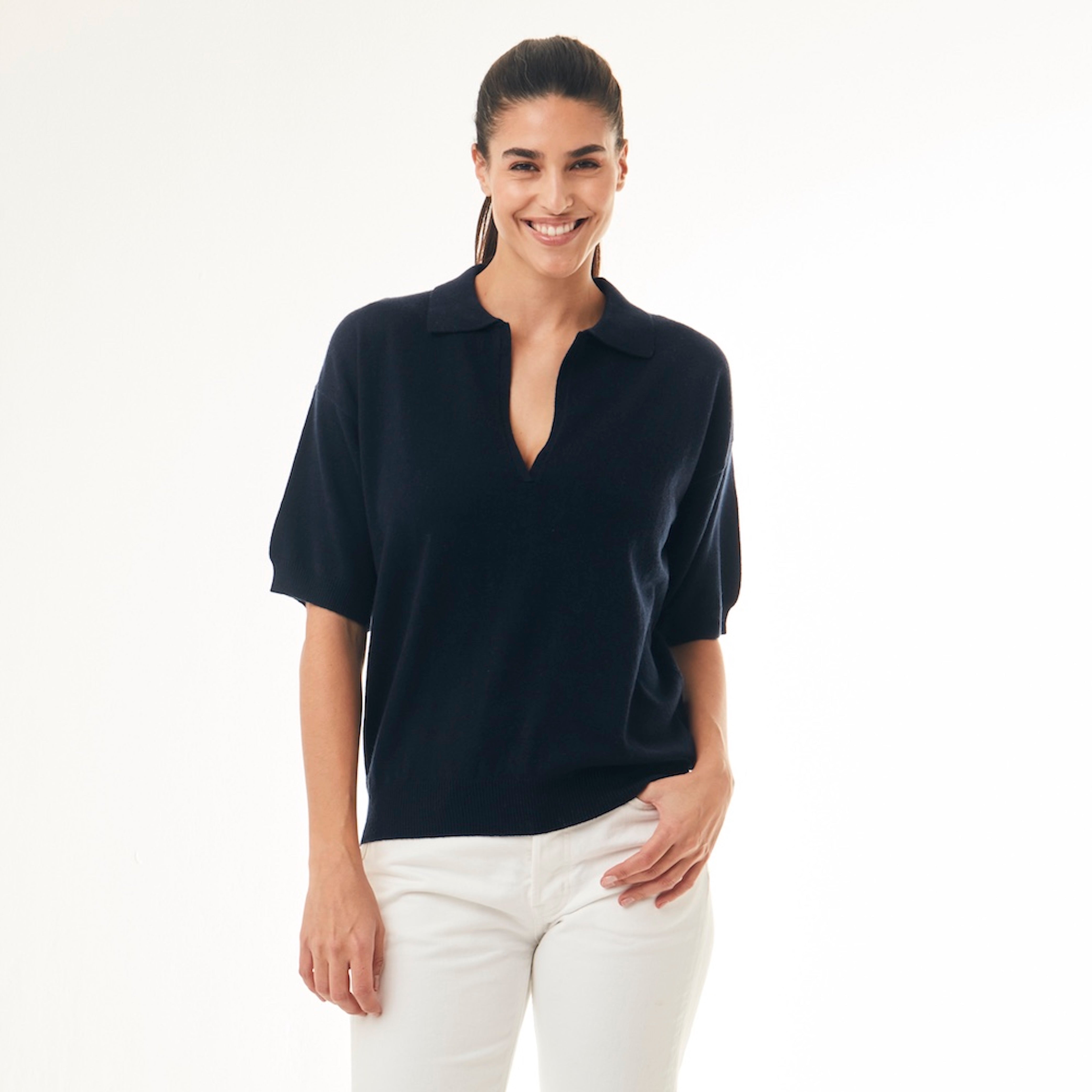 BOYA-HOLLY jersey polo sweater
