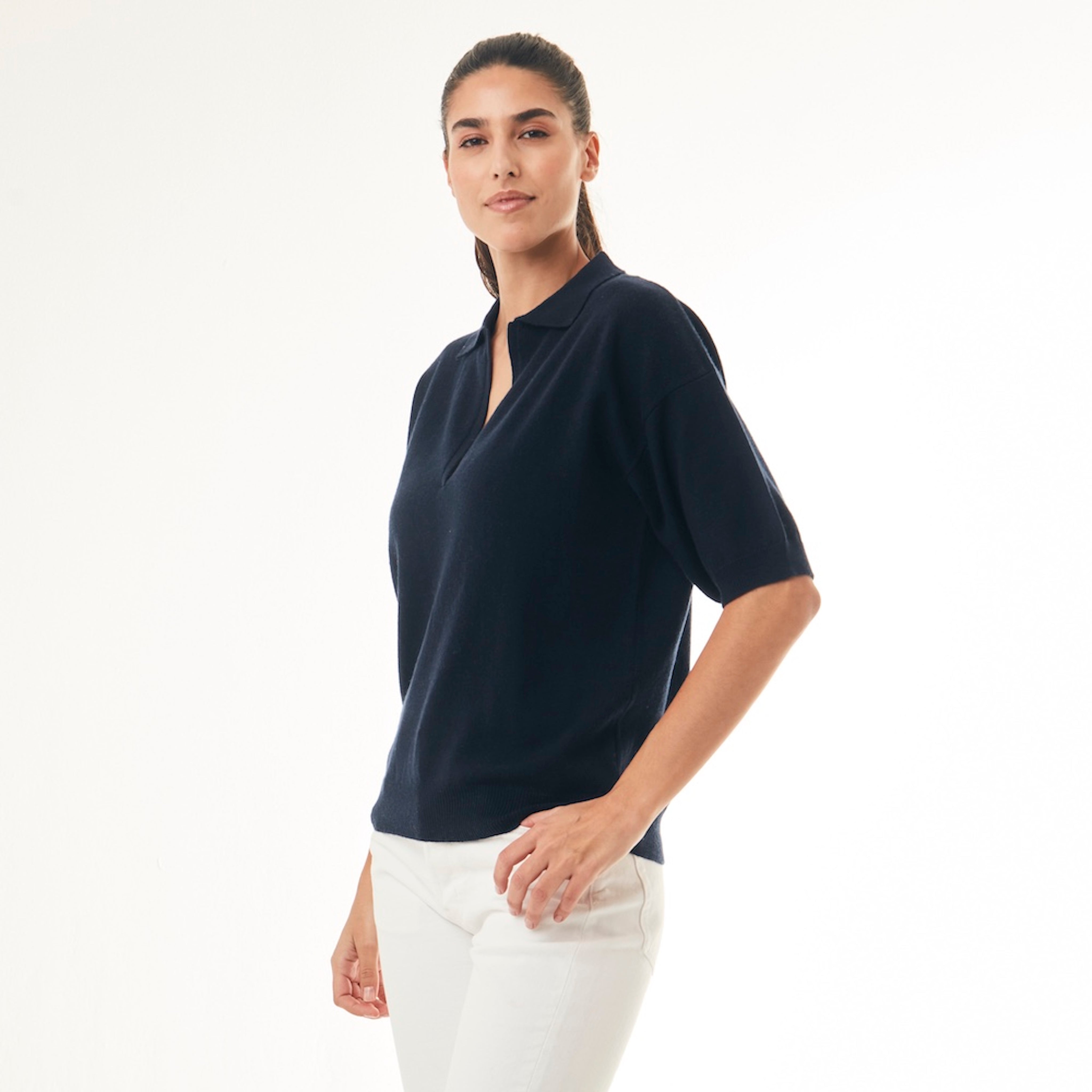 BOYA-HOLLY jersey polo sweater