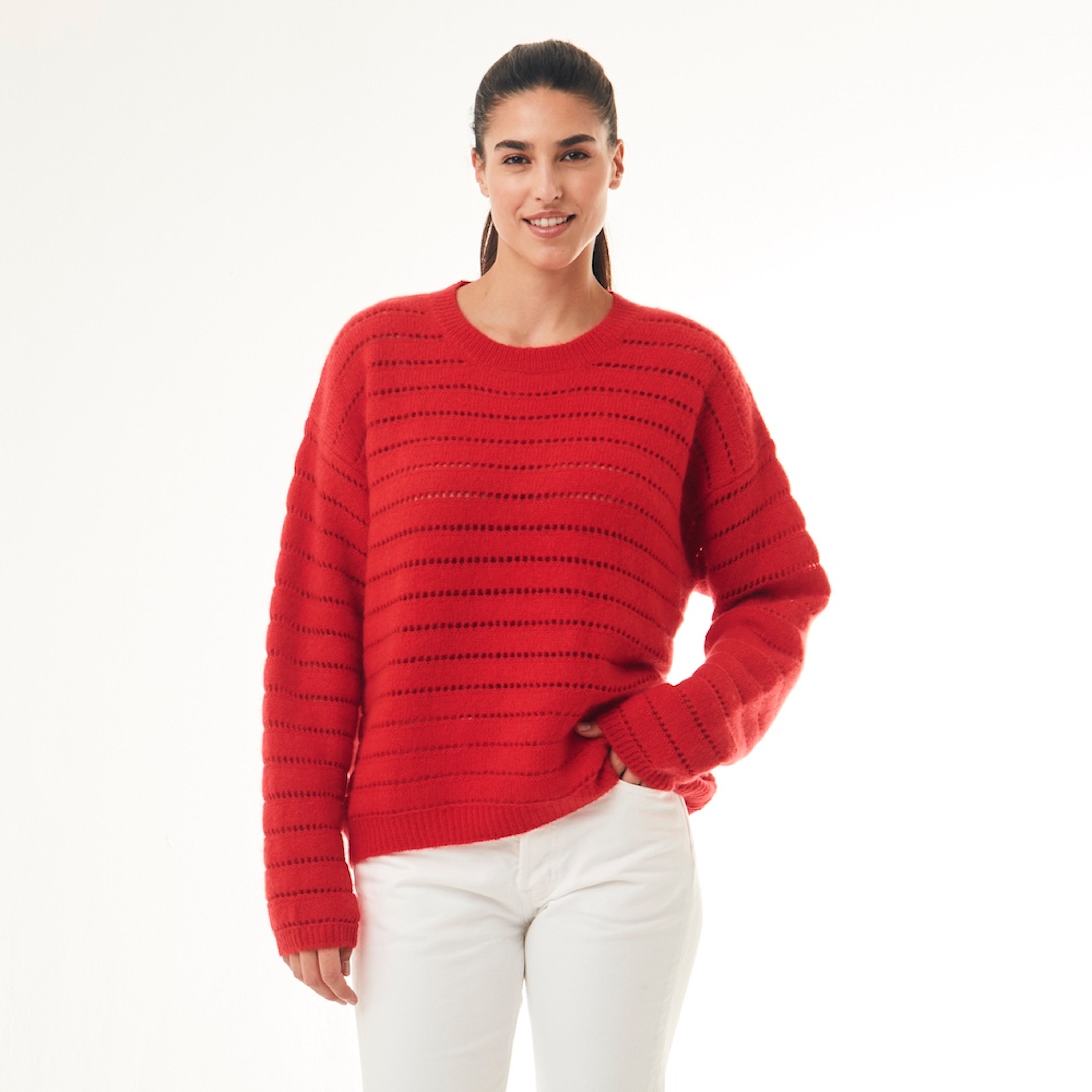 BOYA-EMILIA ajour stripe sweater