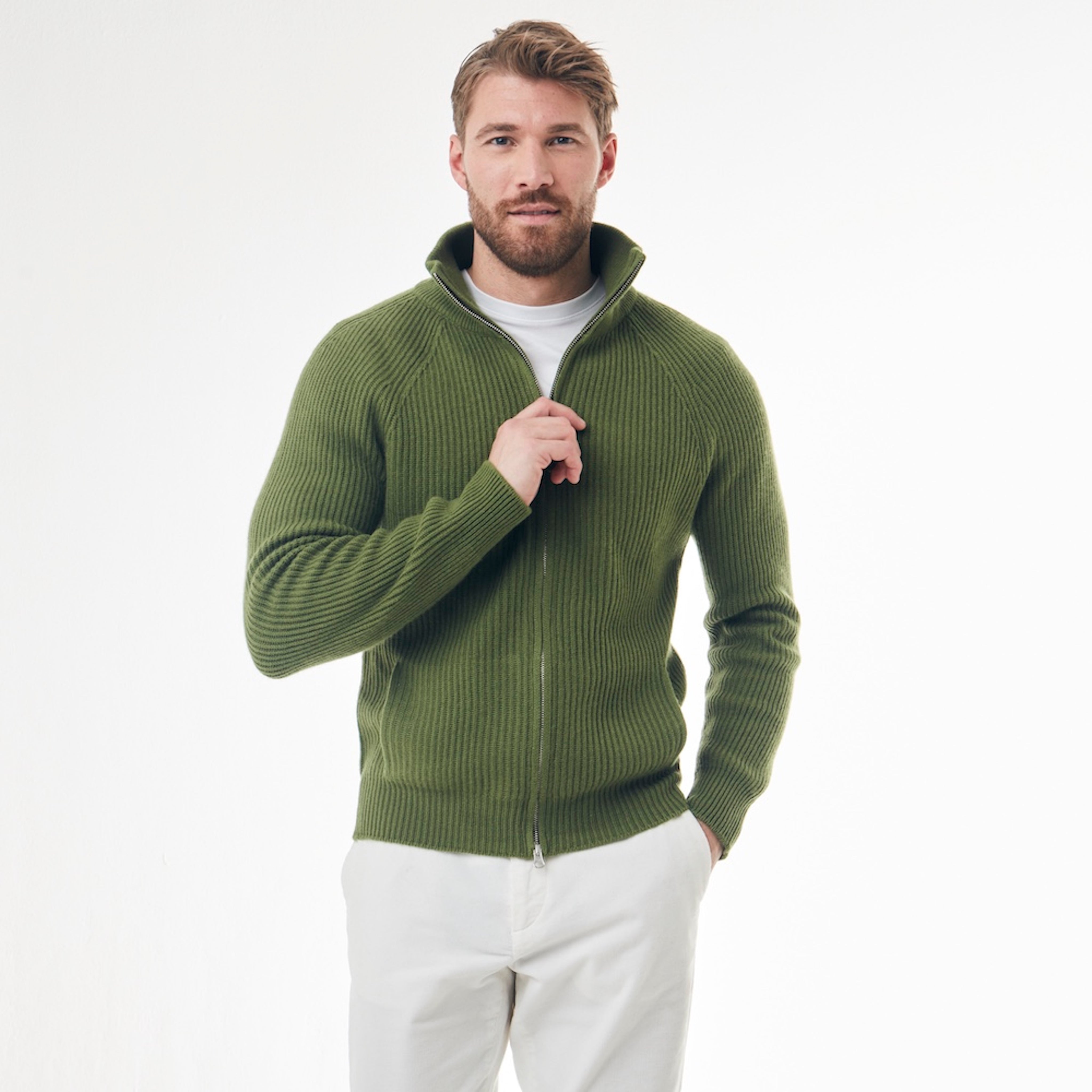 BOYA-LORENZO raglan rib cardigan