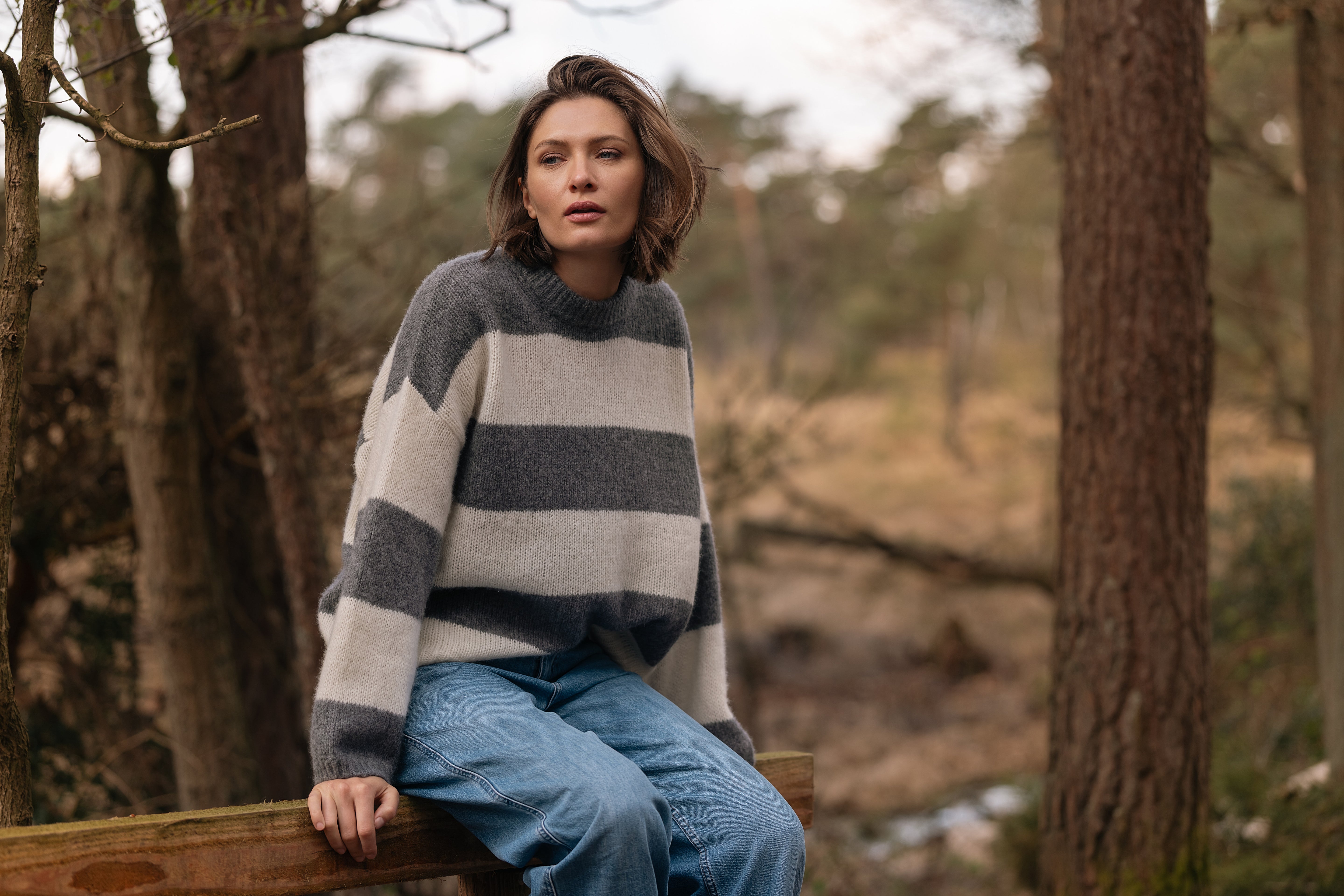 BOYA-BILLIE stripe rn sweater