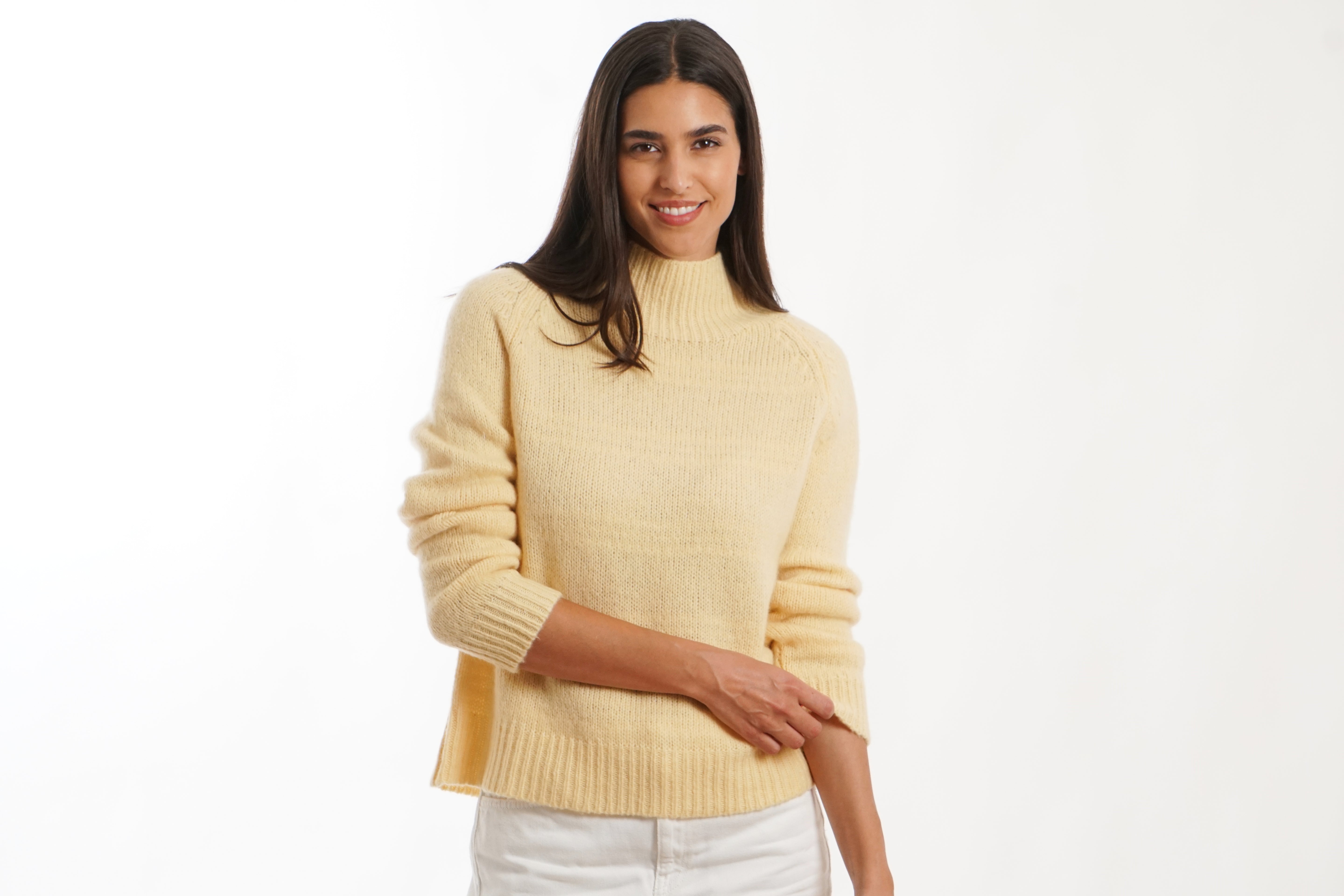 BOYA-QUINN mock intarsia sweater