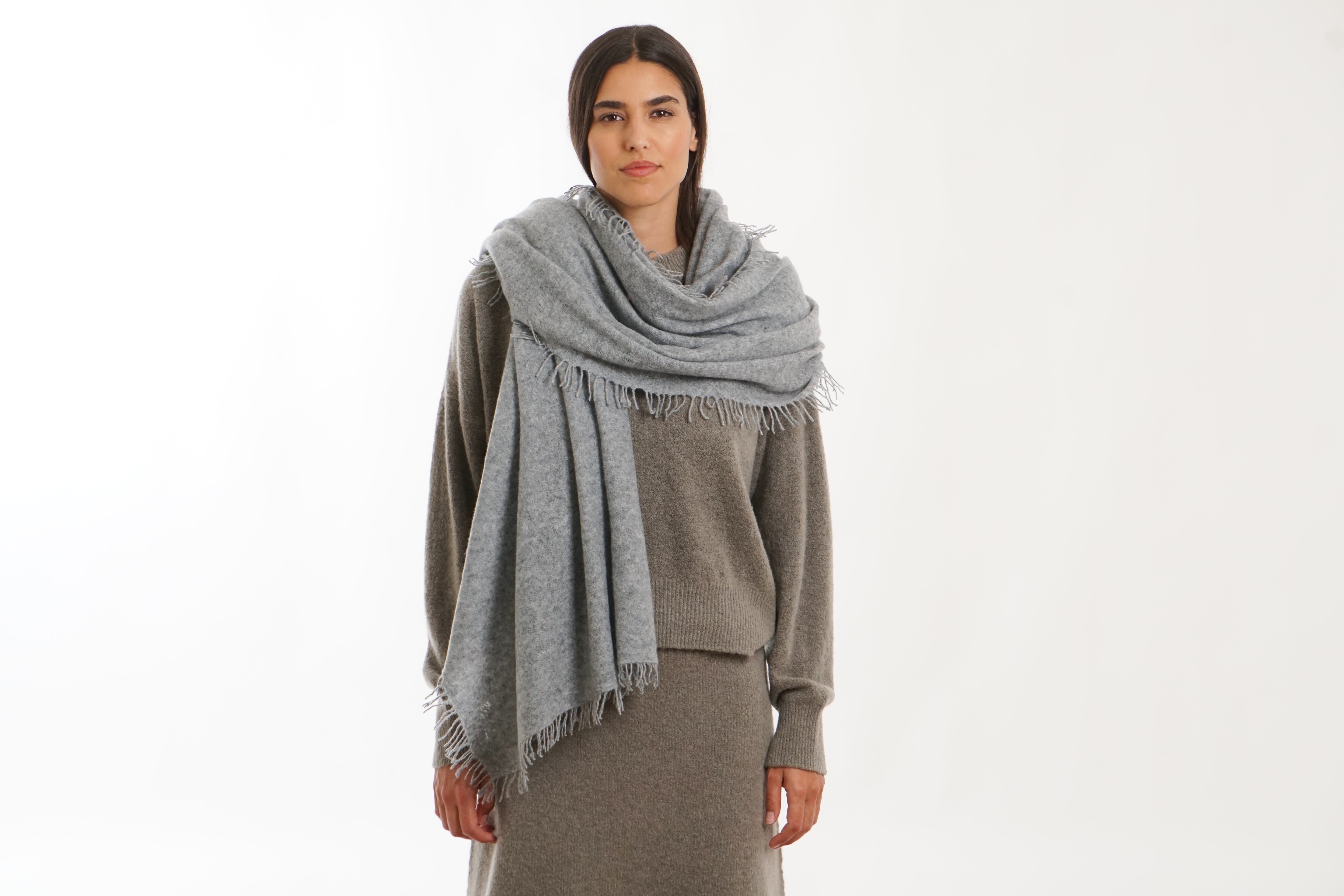 SUPER FELTED KNITTED SCARF 85BY200