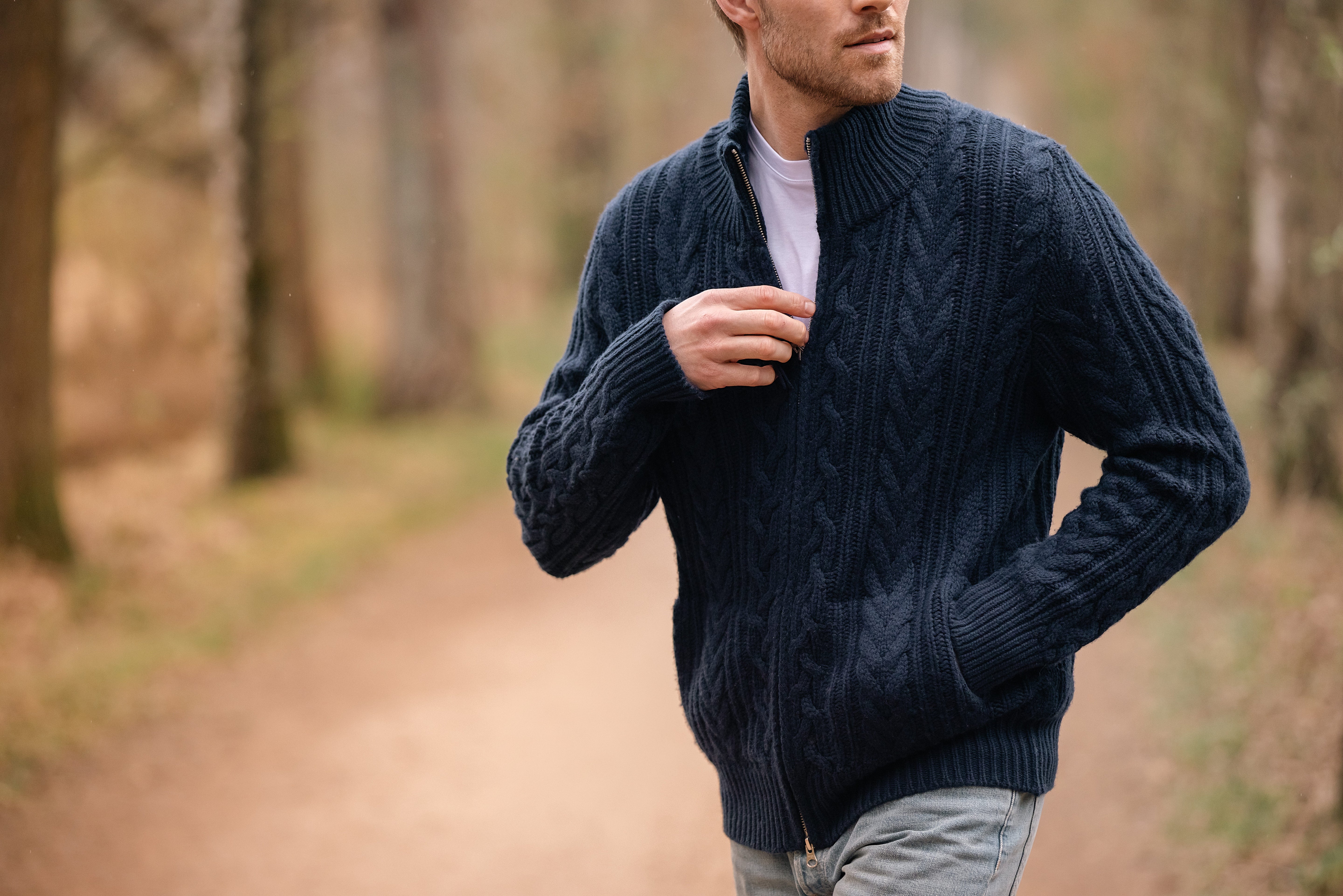 BOYA-WES cable zip cardigan
