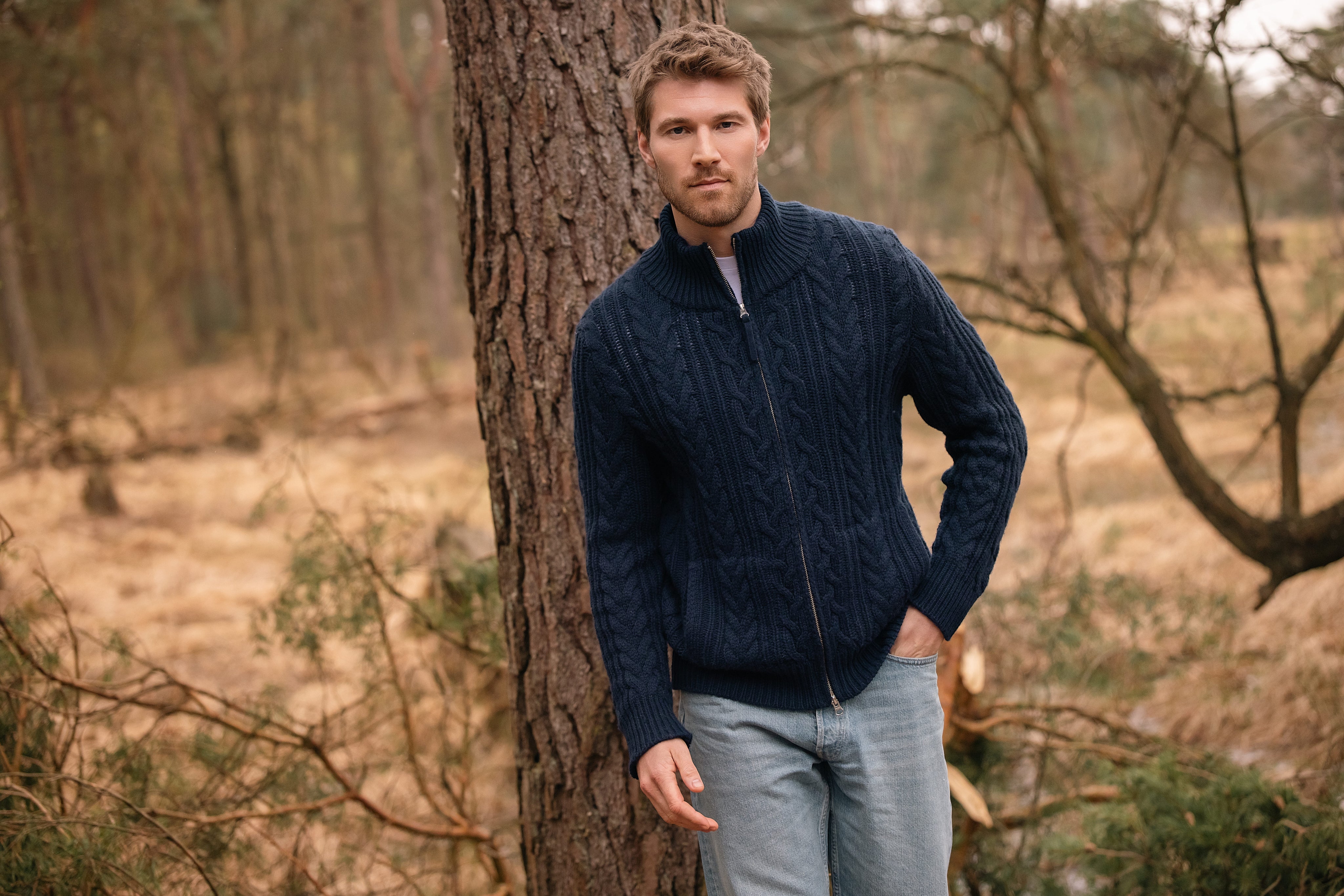 BOYA-WES cable zip cardigan